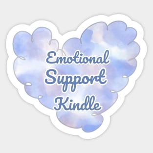 Emotional Support Kindle Blue- Text On Fluff Heart Sticker